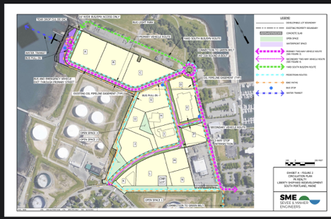 Plan drawing of the tank farms and zoning parcels around the Yard South site